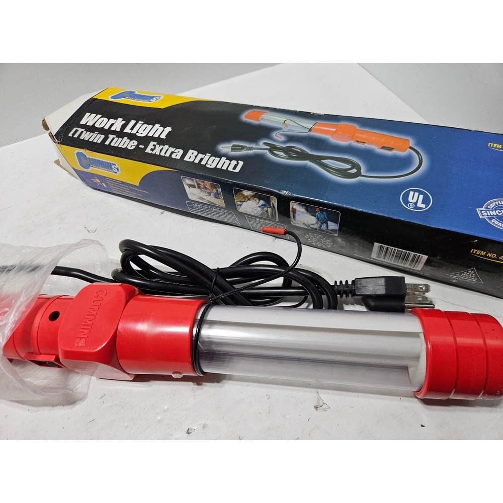 Cummins Pro Twin Tube Extra Bright Work Light 4232 Red Handheld Portable 110V - Picture 2 of 8